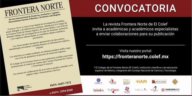 Convocatoria de la revista Frontera Norte