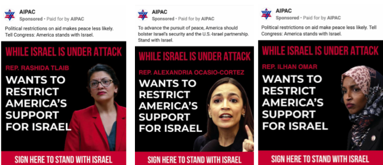 AIPAC ads targeting Alexandria Ocasio-Cortez, Ilhan Omar and Rashida Tlaib