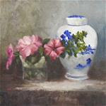 Flowers & Ginger Jar, Original Oil Painting - Posted on Monday, November 24, 2014 by Diana Delander