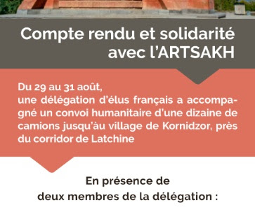 Compte rendu et solidarité avec l'Artsakh