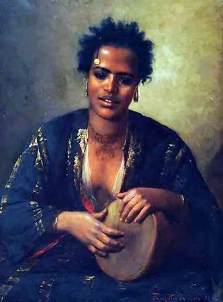 Beleza nubiana.  Trabalho do pintor austríaco Franz Xaver Kosler.  (1894).