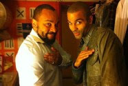 Tony Parker (r) and antisemitic French comic Dieudonne doing the reverse Nazi salute 