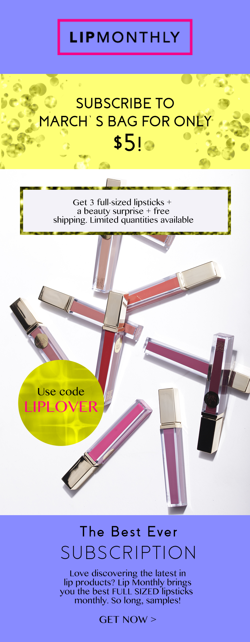 Lip Monthly: Get your first bag for just $5!