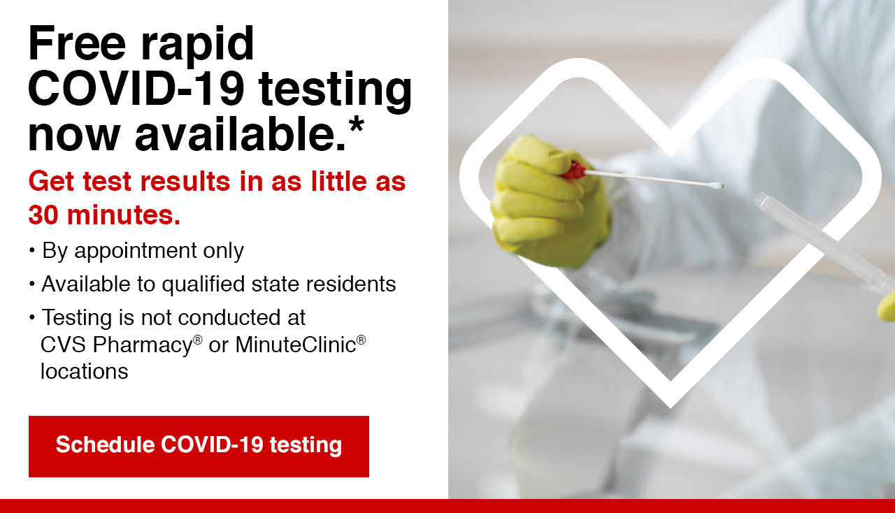 Free rapid COVID-19 testing now available. See disclaimer.