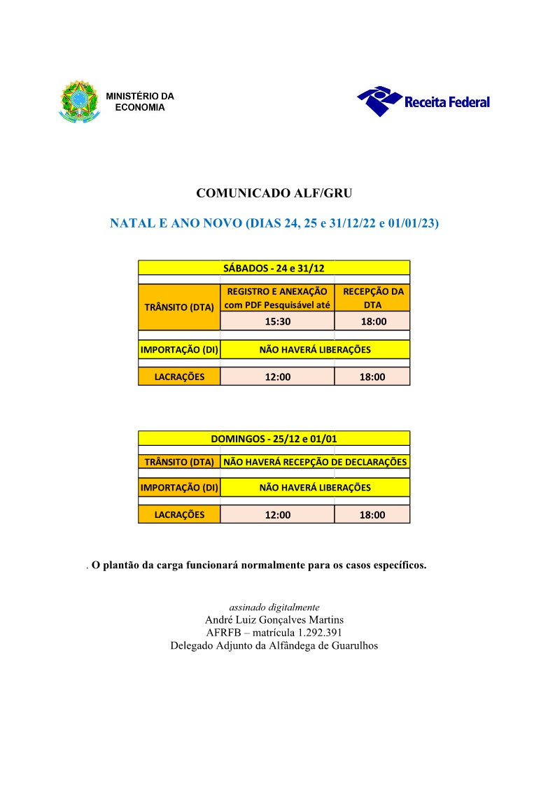 Horário Natal e Ano Novo 2022_1