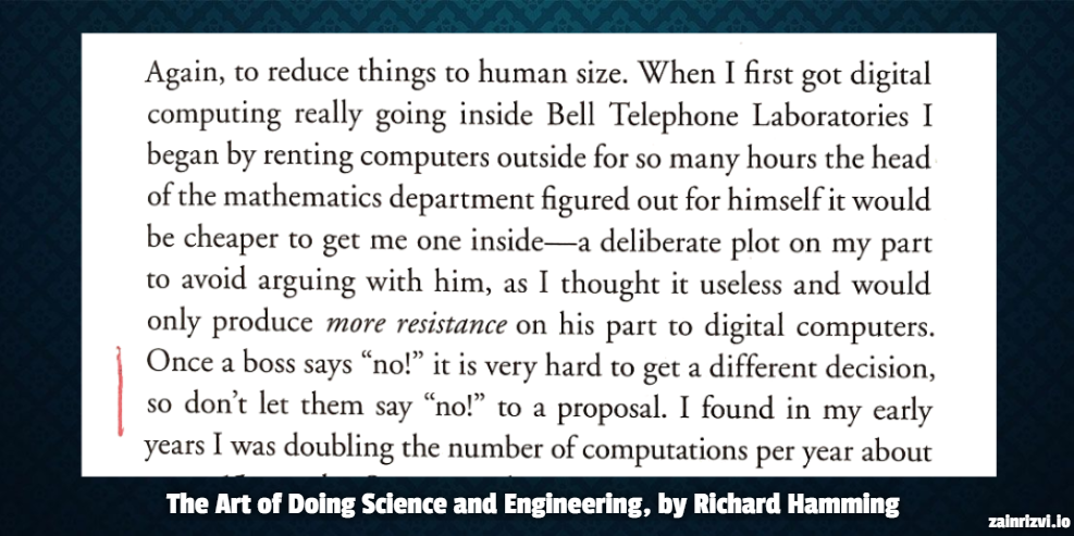 Excerpt from the Art of Doing Science and Engineering