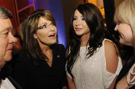Sarah Palin and daughter Bristol at the MSNBC party after the White House Correspondents Dinner in 2011 (Jonathan Ernst/Reuters)