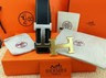 =Hermes Handmade Black Reversible 110CM Belt With 2H Golden-Sliver Buckle 38MM