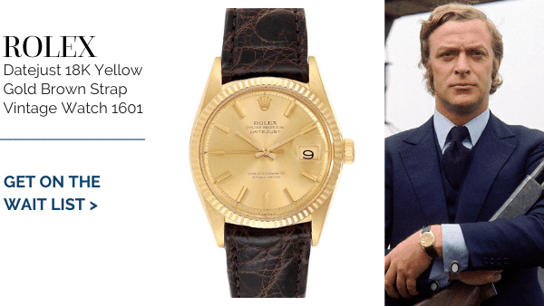 michael caine's Yellow Gold Brown Strap Vintage