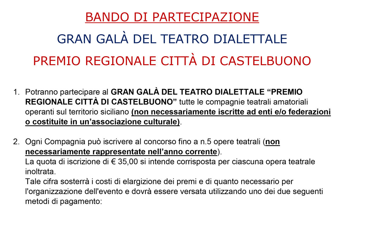 Bando di partecipazione