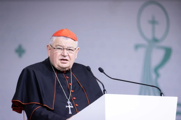 Czech Cardinal Dominik Duka speaks at the International Eucharistic Congress in Budapest, Hungary, Sept. 10, 2021. Daniel Ibáñez/CNA.