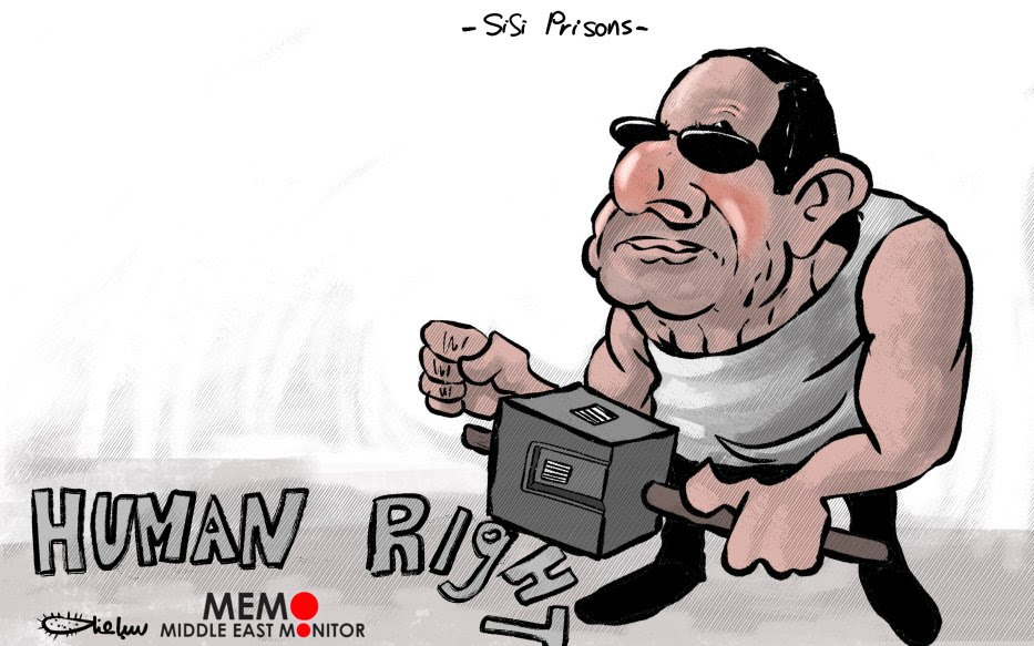 Sisi's Prisons - Cartoon [Sabaaneh/MiddleEastMonitor]
