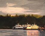 Two Ferries at Sunset - Posted on Wednesday, April 8, 2015 by Gretchen Hancock