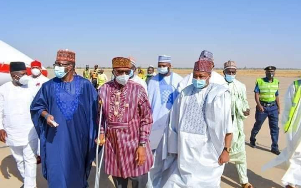 Injured Rotimi Amaechi walks with crutches (photos)