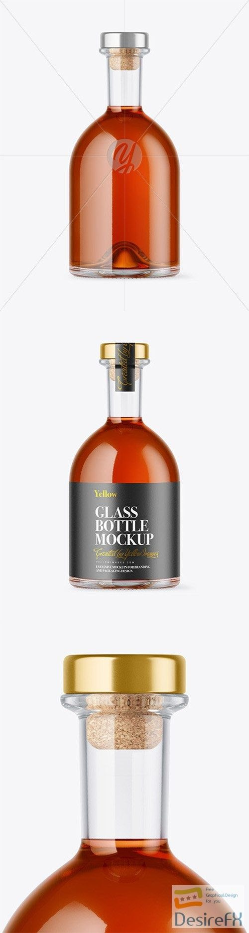 Download Clear Glass Cognac Bottle Mockup 79807 TIF in