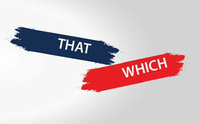 Illustration of the grammatical use of THAT vs. WHICH