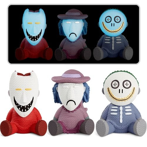 The Nightmare Before Christmas Lock, Shock, and Barrel Glow-in-the Dark Handmade By Robots Vinyl Figure Set of 3 The Nightmare Before Christmas Lock, Shock, and Barrel Glow-in-the Dark Handmade By Robots Vinyl Figure Set of 3