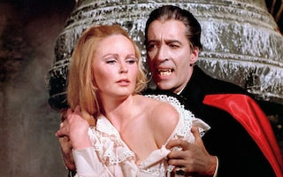 Veronica Carlson and Christopher Lee in Dracula Has Risen from the Grave