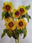 Sunflowers Watercolor - Posted on Monday, March 23, 2015 by Nel Jansen
