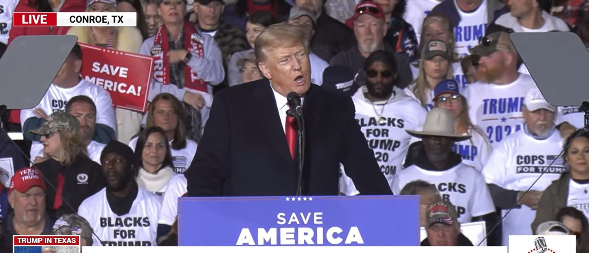 Trump Holds ‘Save America Rally’ In Texas, Slams Biden’s Foreign Policy, ‘Rigged’ Elections
