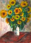 9x12 Sunflower Bouquet Vase in the style of Claude Monet by Penny StewArt - Posted on Monday, March 9, 2015 by Penny Lee StewArt