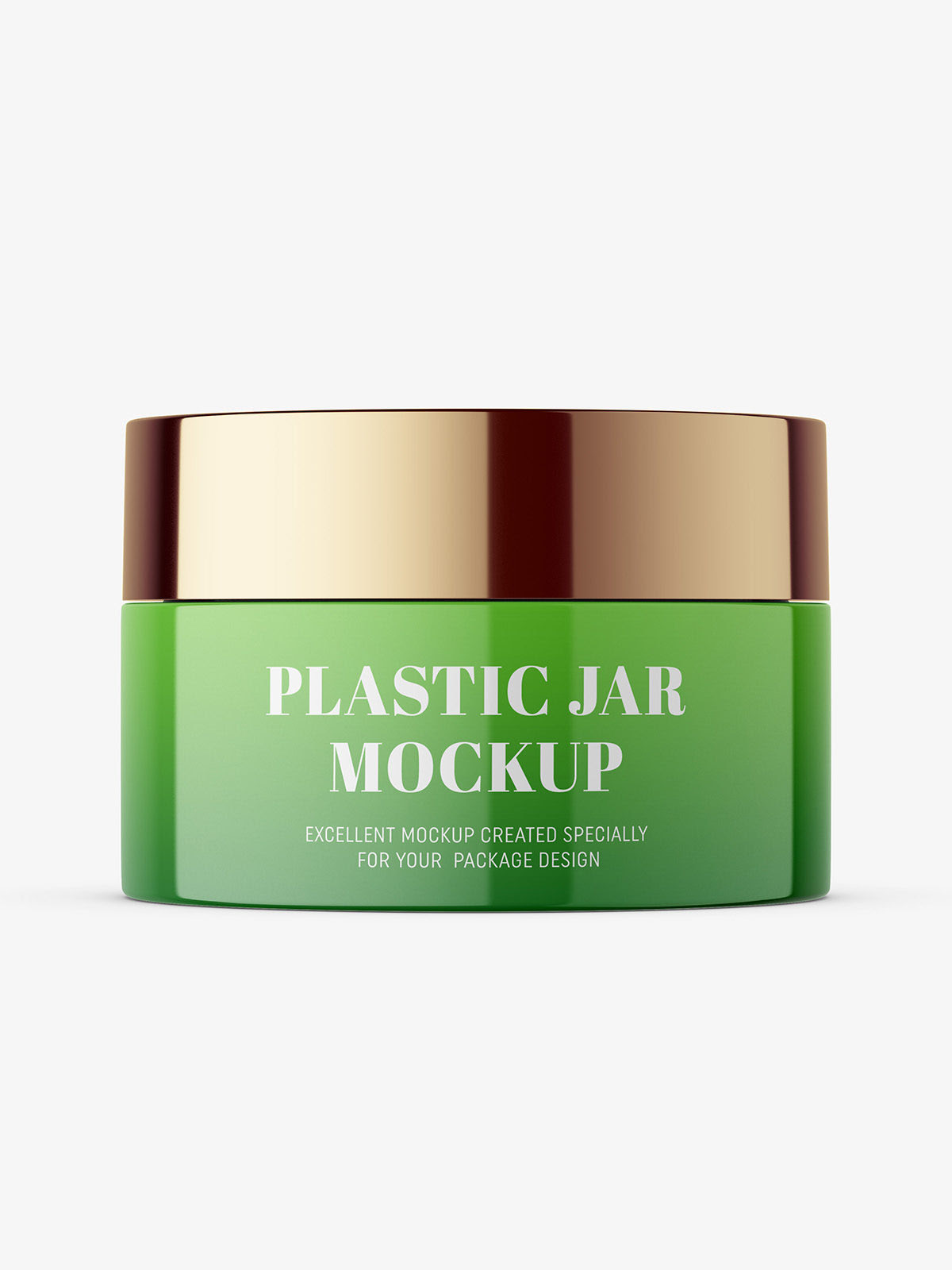 Glossy cosmetic jar with metallic cap mockup Smarty Mockups