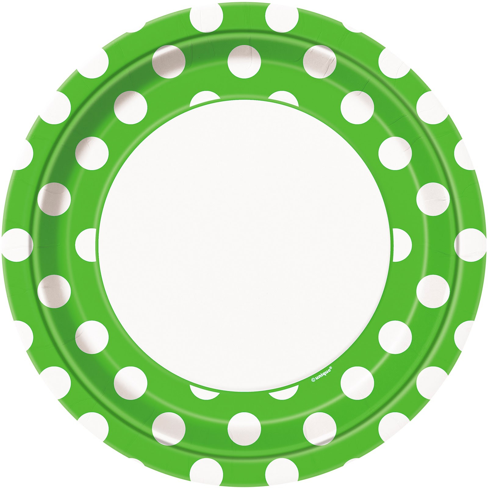Green and White Polka Dot Plates