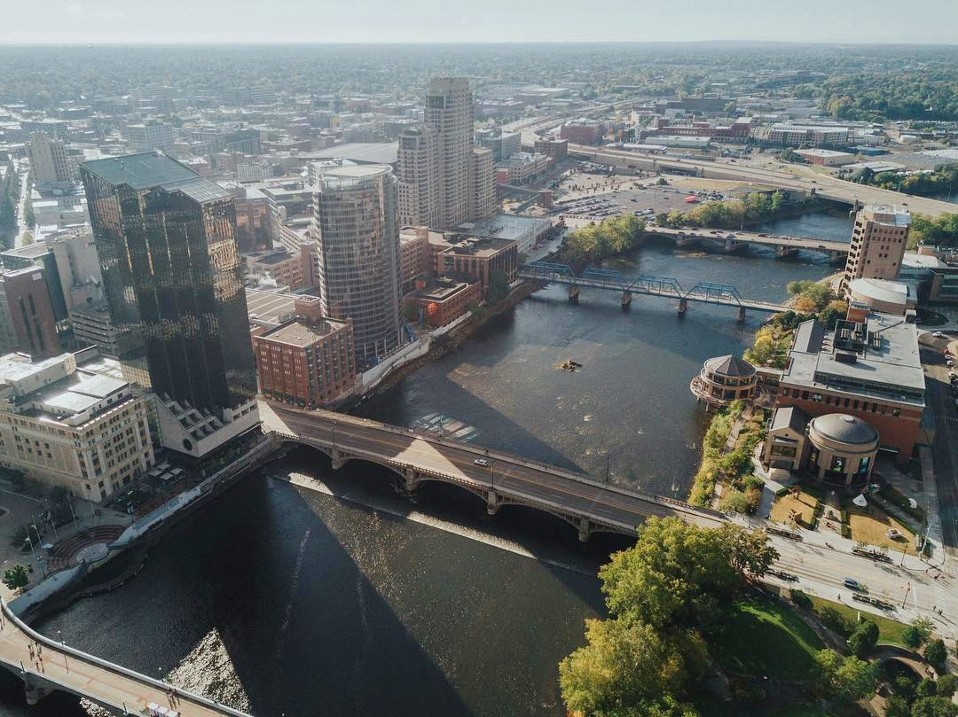 Aerial view of Grand Rapids