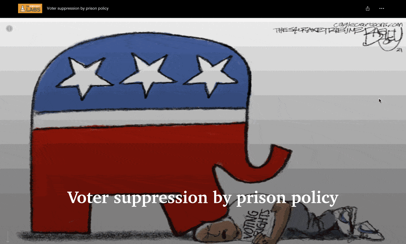 Follow the racist voter suppression prison policies Republicans use to cling to power.