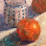 "Chinese Jar and Grapefruits", 8x8" - Posted on Monday, December 15, 2014 by Ann Feldman