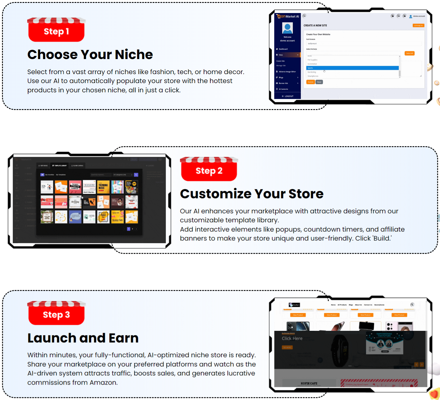 eonMarket AI OTO - Create Your Online Store in 3 Clicks - eonMarket AI Review 6 uUB3IPI