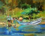 Shore Lunch - Big Horn River - Posted on Friday, April 3, 2015 by Mary Maxam