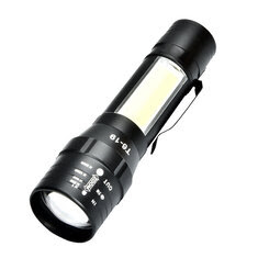 XANES T6+COB 4Modes USB Rechargeable Zoomable LED Flashlight