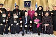 President Reuven Rivlin with Christian leaders Monday morning.