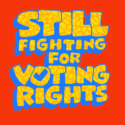 Image of the phrase "still fighting for voting rights"
