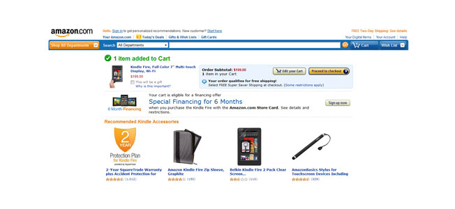 kindle Amazon.com usability