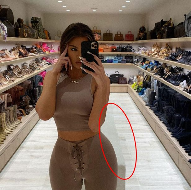 Khloe Kardashian accused of Photoshop fail as her followers point out curved bench
