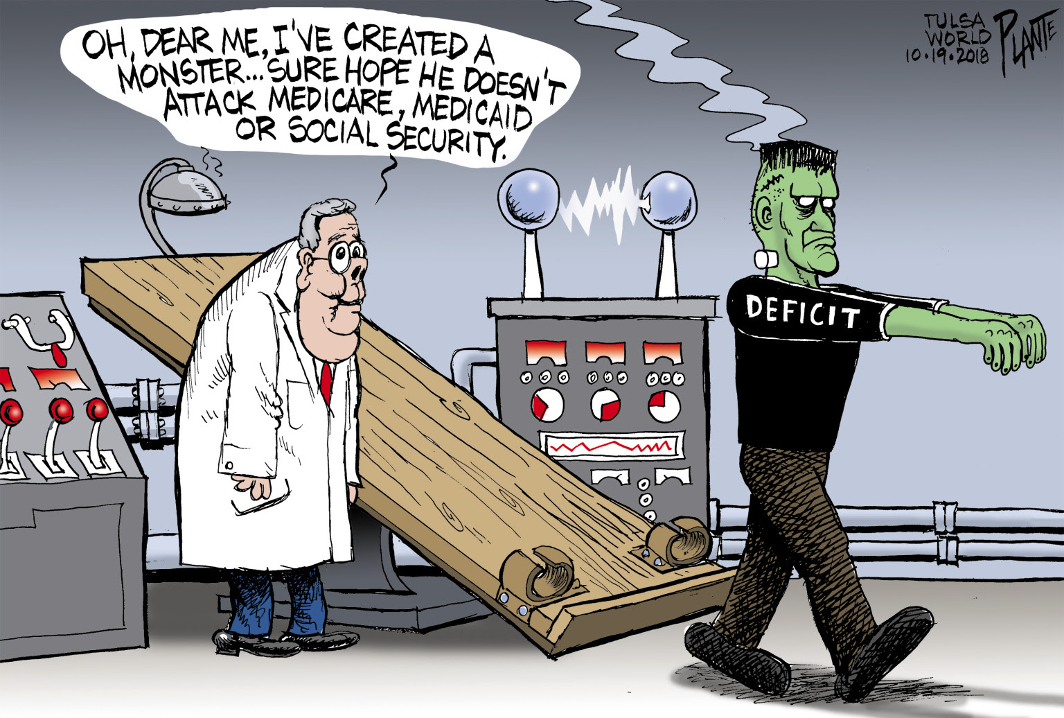 Mitch McConnell, GOP, Republican Party, RNC, Social Security, Medicare, Medicaid, Frankenstein, deficit, Tax Cut,