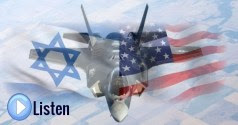 F35 Fighter With Israel and US Flags