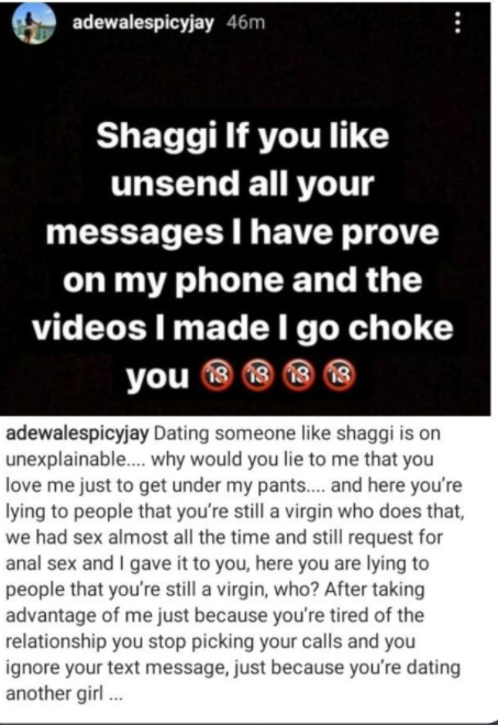 Instagram comedians Broda Shaggi and Mr Macaroni deny being virgins after a lady alleged that she had s*x with Shaggi