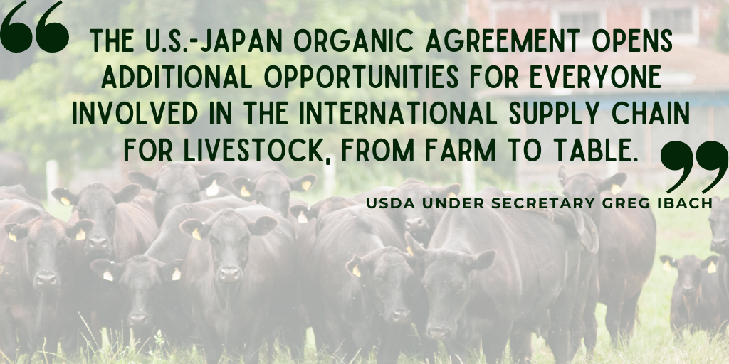 U.S. expands organic equivalency arrangement with Japan
