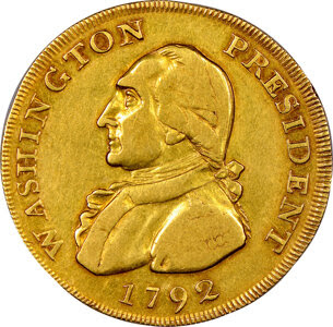 1792 '$10' Washington Gold Eagle Pattern, Musante GW-31 (A), Unique, XF45 ★ NGC