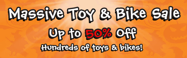 MASSIVE TOY SALE 
Up to 50% Off Hundreds of Toys 
Online and Instore
