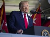 President Donald Trump speaks to over 1,110 cadets in the Class of 2020 at a commencement ceremony on the parade field, at the United States Military Academy in West Point, N.Y., Saturday, June 13, 2020. (AP Photo/Alex Brandon)