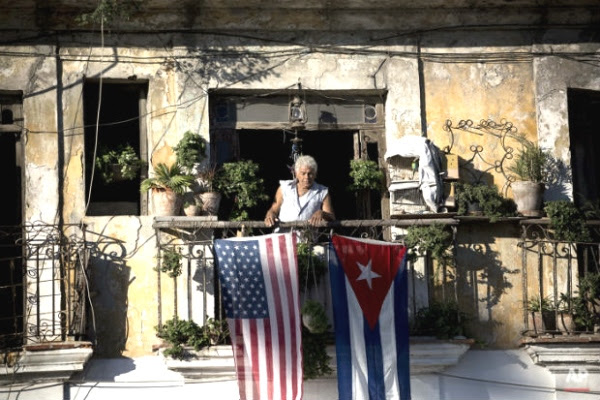 Bandera USA y Bandera Cuba