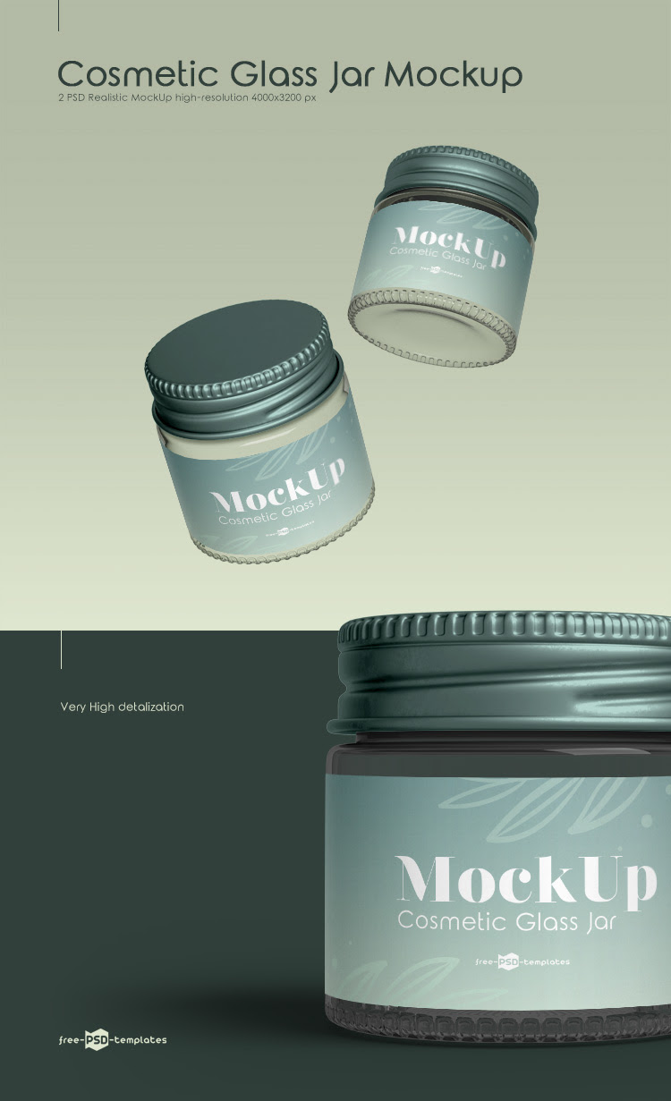 2 Free Cosmetic Glass Jar Mockups in PSD Free PSD Templates