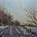 Winter Road Snowy Landscape Small Daily Oil Paintings - Posted on Saturday, January 17, 2015 by Heidi Malott