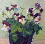 Dancing Violas,still life,oil on canvas,6x6,price$200 - Posted on Saturday, January 10, 2015 by Joy Olney