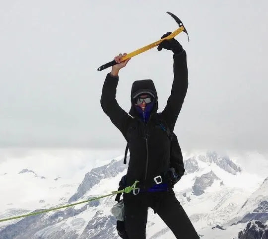 Jackie Head holding an ice pick