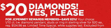 $20 Diamonds! Yes, please.